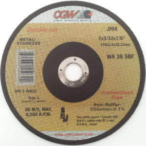 7" CUT-OFF WHEEL 7/8 ARBOR Brand Varies