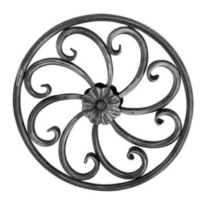 1013.1 CIRCULAR ROSETTE 1/2" RD  11-5/8" DIA 8 CURLS & FLOWER