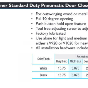 TOUCH AND HOLD HEAVY DUTY DOOR CLOSURE WHITE